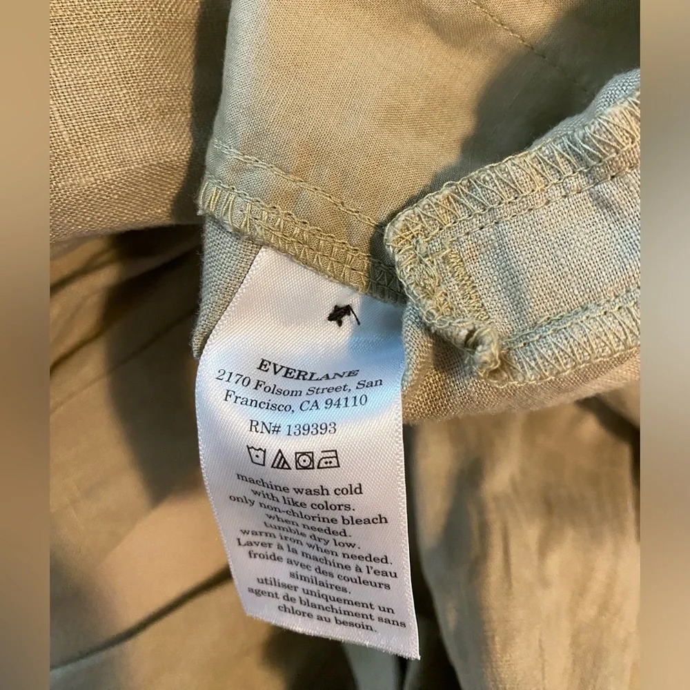 NWT Everlane European Flax Linen High Waisted Wide Leg Trousers Size 10